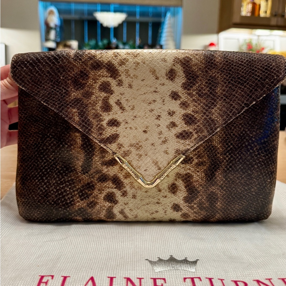 Elaine Turner Bella Python Clutch